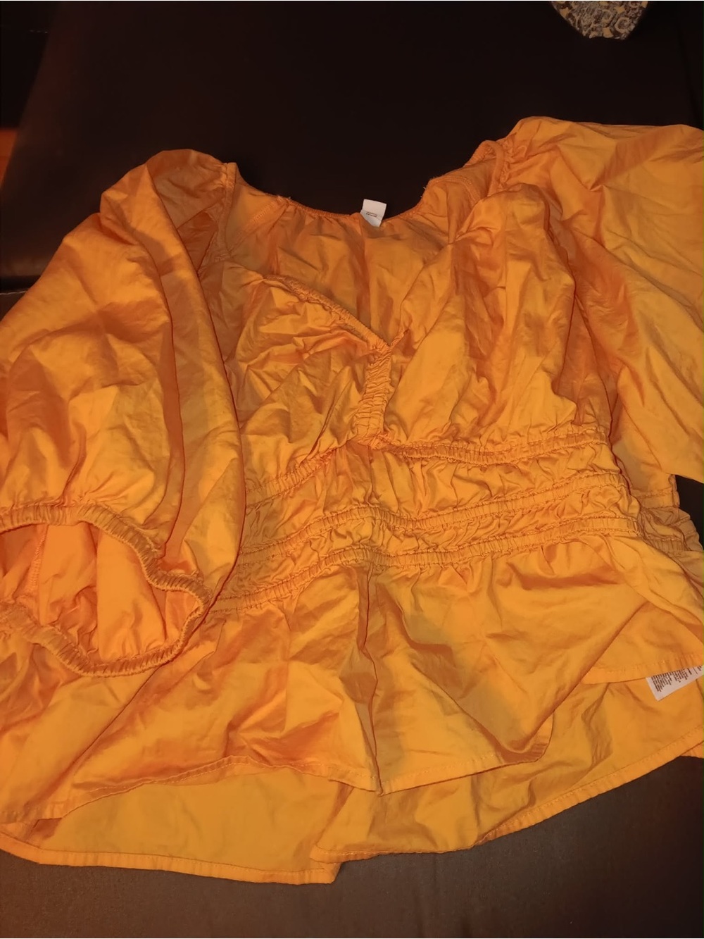Old Navy Golden Yellow Puff Sleeve Peplum Blouse